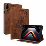 For Infinix Xpad GT Butterfly Flower Embossed Leather Tablet Case(Brown)