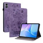 For Infinix Xpad 20 Butterfly Rose Embossed Leather Tablet Case(Purple)