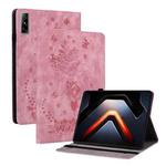 For Infinix Xpad GT Butterfly Rose Embossed Leather Tablet Case(Pink)
