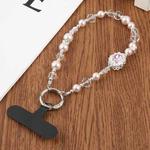 Fashion Bead Chain Phone Anti-lost Short Lanyard(Pink)
