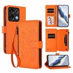 For Umidigi G9 5G Butterfly Love Flower Multi-card Zipper Wallet Leather Phone Case(Orange)