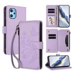 For Umidigi Power 7 Max Butterfly Love Flower Multi-card Zipper Wallet Leather Phone Case(Light Purple)