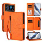 For Cubot A20 Butterfly Love Flower Multi-card Zipper Wallet Leather Phone Case(Orange)