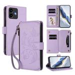 For Cubot Note 40 Butterfly Love Flower Multi-card Zipper Wallet Leather Phone Case(Light Purple)
