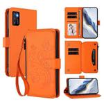 For Cubot P50 Butterfly Love Flower Multi-card Zipper Wallet Leather Phone Case(Orange)