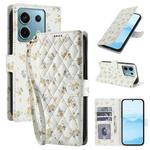 For Redmi Note 13 Pro 5G Flower Pattern Buckle Leather Phone Case with Lanyard(Yellow Flowers)