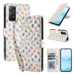 For Redmi Note 11 Pro 4G / 5G Global Flower Pattern Buckle Leather Phone Case with Lanyard(Florals)