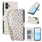 For Samsung Galaxy A07 4G / A06 4G / 5G Flower Pattern Buckle Leather Phone Case with Lanyard(Florals)