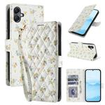 For Samsung Galaxy A07 4G / A06 4G / 5G Flower Pattern Buckle Leather Phone Case with Lanyard(Yellow Flowers)