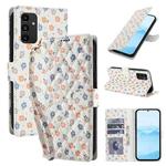 For Samsung Galaxy A13 4G / 5G / A04 4G / A04s Flower Pattern Buckle Leather Phone Case with Lanyard(Florals)