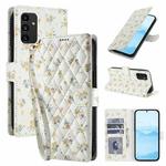 For Samsung Galaxy A13 4G / 5G / A04 4G / A04s Flower Pattern Buckle Leather Phone Case with Lanyard(Yellow Flowers)