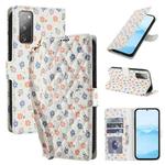 For Samsung Galaxy S20 FE Flower Pattern Buckle Leather Phone Case with Lanyard(Florals)