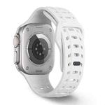 For Apple Watch 46mm / 49mm / 45mm / 44mm Shark Texture Holes Silicone Watch Band(White)