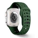For Apple Watch 46mm / 49mm / 45mm / 44mm Shark Texture Holes Silicone Watch Band(Alfalfa)