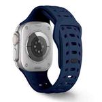 For Apple Watch 46mm / 49mm / 45mm / 44mm Shark Texture Holes Silicone Watch Band(Midnight Blue)