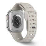 For Apple Watch 46mm / 49mm / 45mm / 44mm Shark Texture Holes Silicone Watch Band(Starlight)