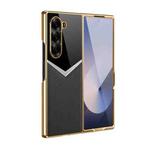 For Samsung Galaxy Z Fold7 5G Integrated Leather Contrast Color Folding Phone Case(Black)