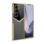 For Samsung Galaxy Z Fold7 5G Integrated Leather Contrast Color Folding Phone Case(Green)