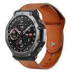 22mm xDfind Rivet Buckle Genuine Leather Watch Band(Light Brown)