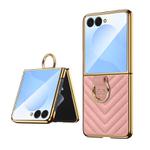 For Samsung Galaxy Z Flip7 VIETAO Dream Series Metal Ring Leather Phone Case(Pink)