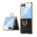 For Samsung Galaxy Z Flip7 VIETAO Dream Series Metal Ring Leather Phone Case(Black)