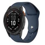 For Garmin Fenix 8/7X/6X/5X 26mm xDfind Rivet Buckle Genuine Leather Watch Band(Dark Blue)