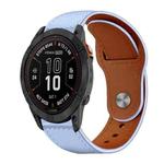 For Garmin Fenix 8/7X/6X/5X 26mm xDfind Rivet Buckle Genuine Leather Watch Band(Lavender)