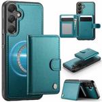 For Samsung Galaxy A16 4G / 5G JEEHOOD J09 Buckle Card Bag MagSafe Magnetic Style RFID Leather Phone Case(Green)