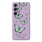 For Samsung Galaxy S23+ 5G A Series Minimalist TPU Creative Painted Phone Case(Purple A0979)