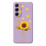 For Samsung Galaxy S21 Ultra 5G A Series Minimalist TPU Creative Painted Phone Case(Purple A0965)