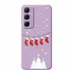 For Samsung Galaxy S21 Ultra 5G A Series Minimalist TPU Creative Painted Phone Case(Purple A0942)