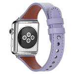 For Apple Watch 42 / 44 / 45 / 46 / 49mm xDfind Double Ring Single Rivet Genuine Leather Watch Band(Purple)