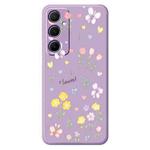 For Samsung Galaxy S22+ 5G B Series Minimalist TPU Creative Painted Phone Case(Purple A1002)