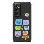 For Samsung Galaxy S22+ 5G B Series Minimalist TPU Creative Painted Phone Case(Black A1000)