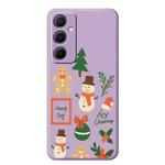 For Samsung Galaxy S21 5G B Series Minimalist TPU Creative Painted Phone Case(Purple A0996)