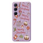 For Samsung Galaxy S21 5G B Series Minimalist TPU Creative Painted Phone Case(Purple A0997)
