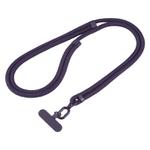 7mm Polyester Solid Color Two-way Adjustable Crossbody Mobile Phone Lanyard(Navy Blue)