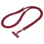 7mm Polyester Solid Color Two-way Adjustable Crossbody Mobile Phone Lanyard(Wine Red)