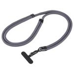 7mm Polyester Solid Color Two-way Adjustable Crossbody Mobile Phone Lanyard(Light Grey)