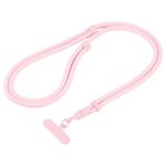 7mm Polyester Solid Color Minimalist Adjustable Crossbody Mobile Phone Lanyard(Pink)