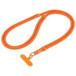 7mm Polyester Solid Color Minimalist Adjustable Crossbody Mobile Phone Lanyard(Orange)