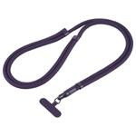 7mm Polyester Solid Color Minimalist Adjustable Crossbody Mobile Phone Lanyard(Navy Blue)