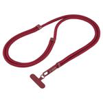 7mm Polyester Solid Color Minimalist Adjustable Crossbody Mobile Phone Lanyard(Wine Red)