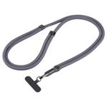 7mm Polyester Solid Color Minimalist Adjustable Crossbody Mobile Phone Lanyard(Light Grey)