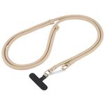 7mm Polyester Solid Color Double-sided Buckle Adjustable Crossbody Mobile Phone Lanyard(Camel)