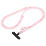7mm Polyester Solid Color Double-sided Buckle Adjustable Crossbody Mobile Phone Lanyard(Pink)