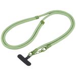 7mm Polyester Solid Color Double-sided Buckle Adjustable Crossbody Mobile Phone Lanyard(Green)
