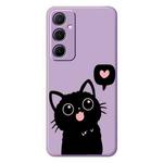 For Samsung Galaxy S21 Ultra 5G C Series Minimalist TPU Creative Painted Phone Case(Purple A1036)
