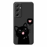 For Samsung Galaxy S21 Ultra 5G C Series Minimalist TPU Creative Painted Phone Case(Black A1036)