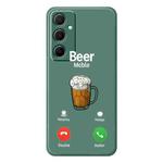 For Samsung Galaxy S21 Ultra 5G C Series Minimalist TPU Creative Painted Phone Case(Green A1021)